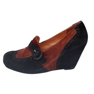 Jeffery Campbell Great Moments Suede Jenette Colorblock Wedge Heels Women Size 9